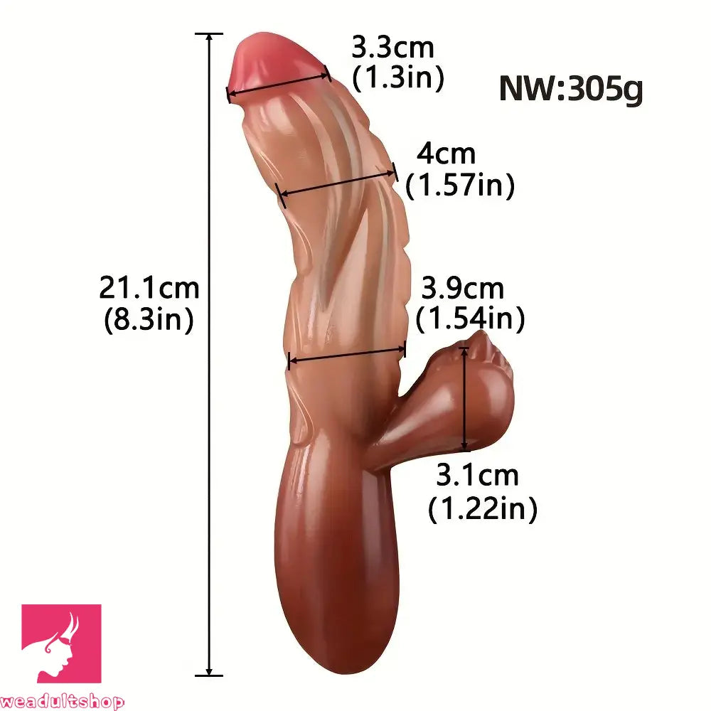 8.3in Female Masturbator Vaginal Massage Women Silicone Handle Dildo