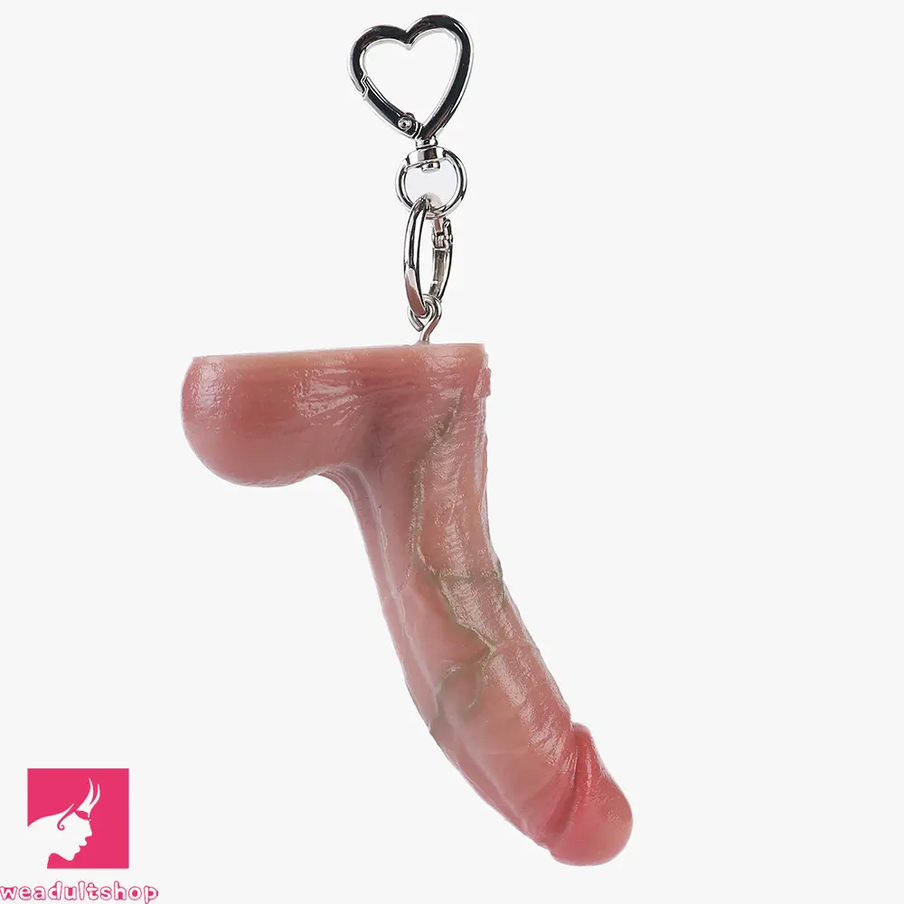 4.45in Lifelike Silicone Soft Small Key Chain Dildo For Women Men Sex