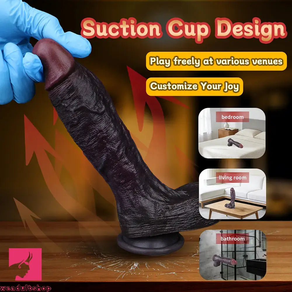 9.44in Dual Density Silicone Soft Real Dildo For Gay G Spot Love Prostate