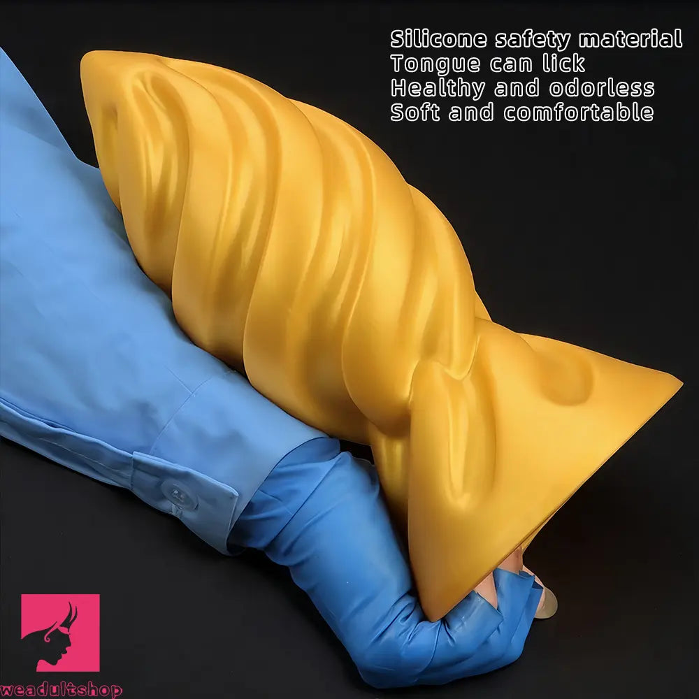 6.49in 7.67in 9.05in 9.84in Golden Silicone Spiral Thread Women Dildo