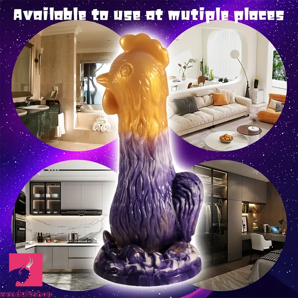 7.87in Exotic Thick Rooster Chicken Silicone Dildo Penis Couple Gift Sex Toy
