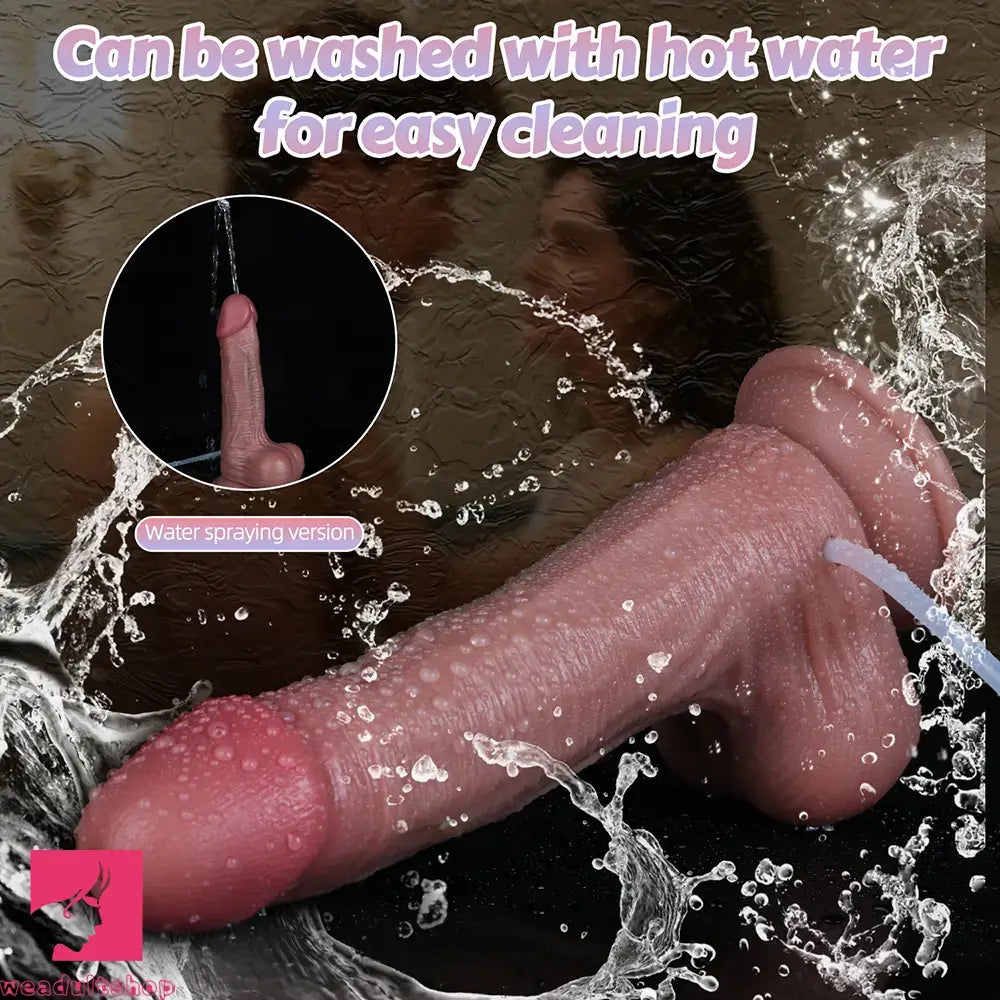 8.46in Dual Layer Silicone Strap on Ejaculating Dildo Role-Play Real Dildo
