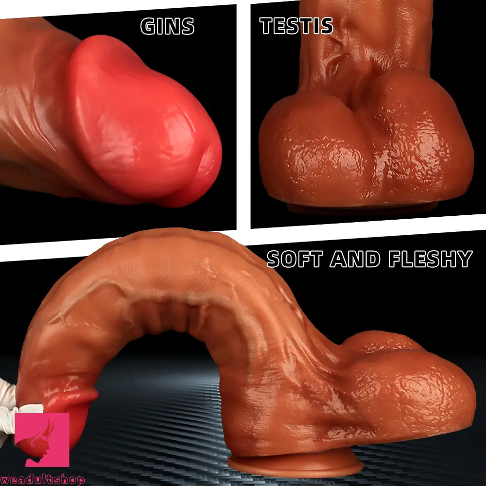 17.91in Extra Long Large Anal Liquid Silicone Dual Hardness Soft Dildo