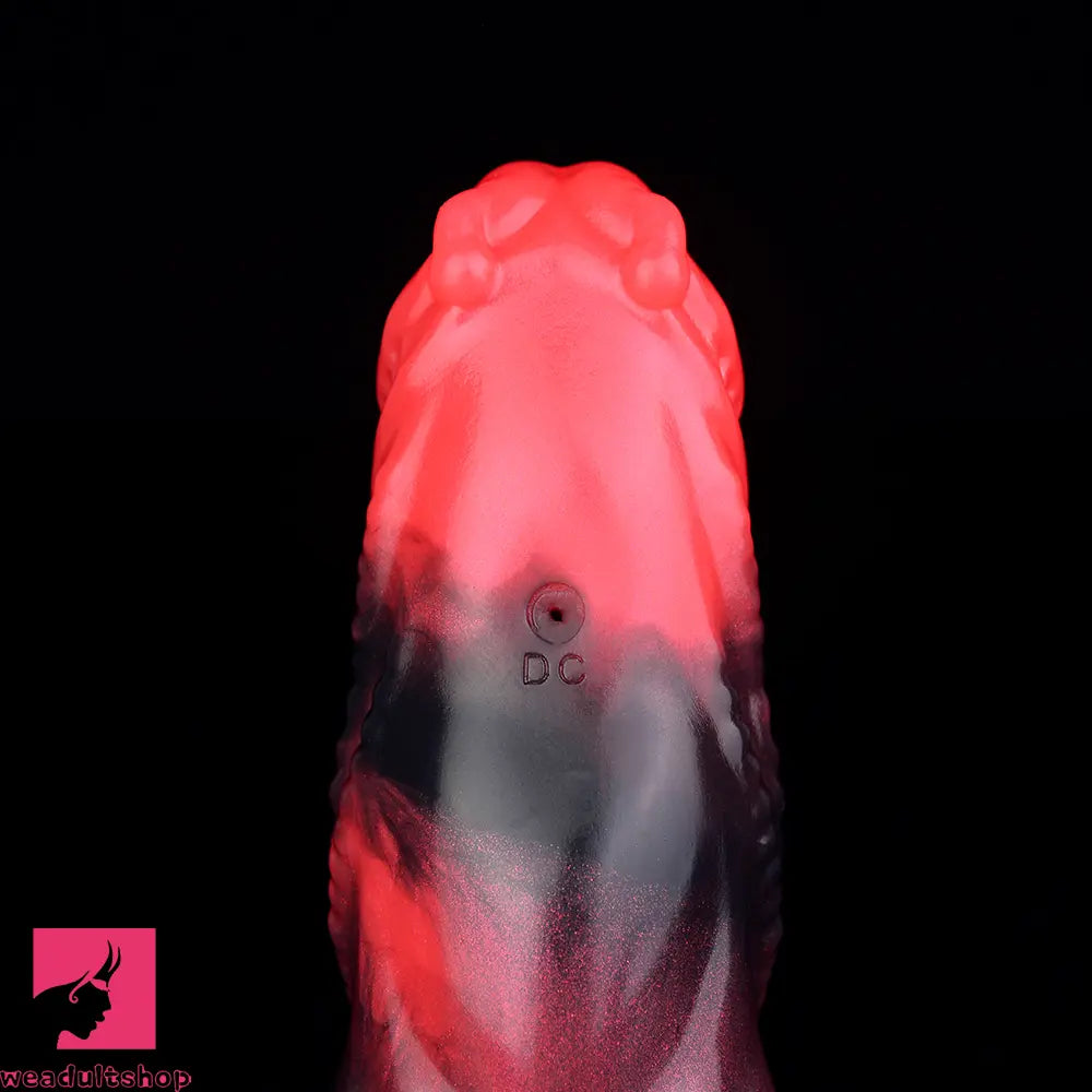 5.98in Silicone Dog Cock Hollow Sleeve Knot Dildo With Cock Ring For Clit
