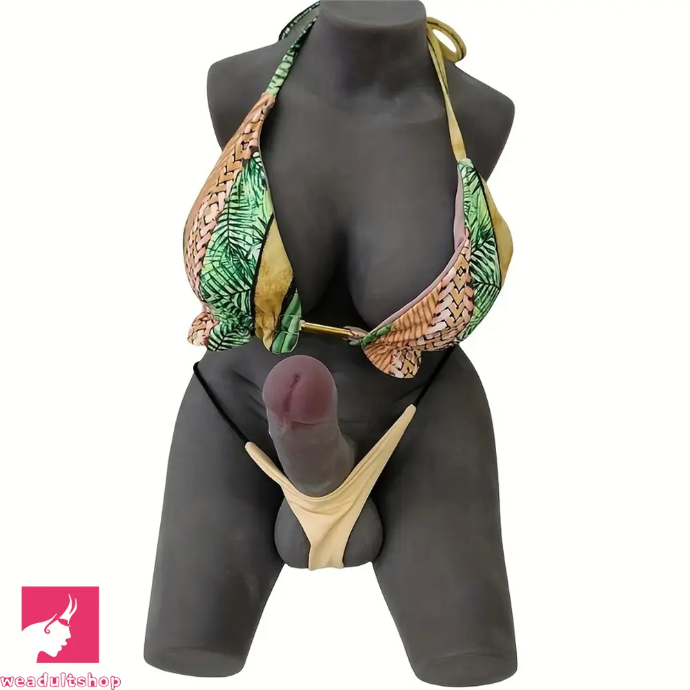 7in Ebony Dildo 22lb Realistic Shemale Sex Doll Torso Sex Love Masturbator