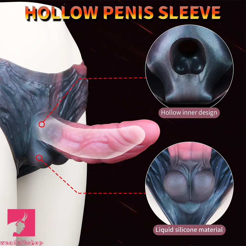 8.66in Fantasy Monster Creature Hollow Dildo Harness Pants Strap on Dildo