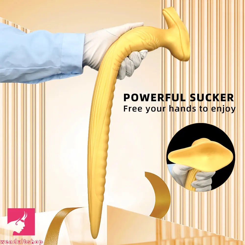 12.2in 16.14in 20.07in Gold Silicone Super Long Anal Dilator Dildo Huge Toy