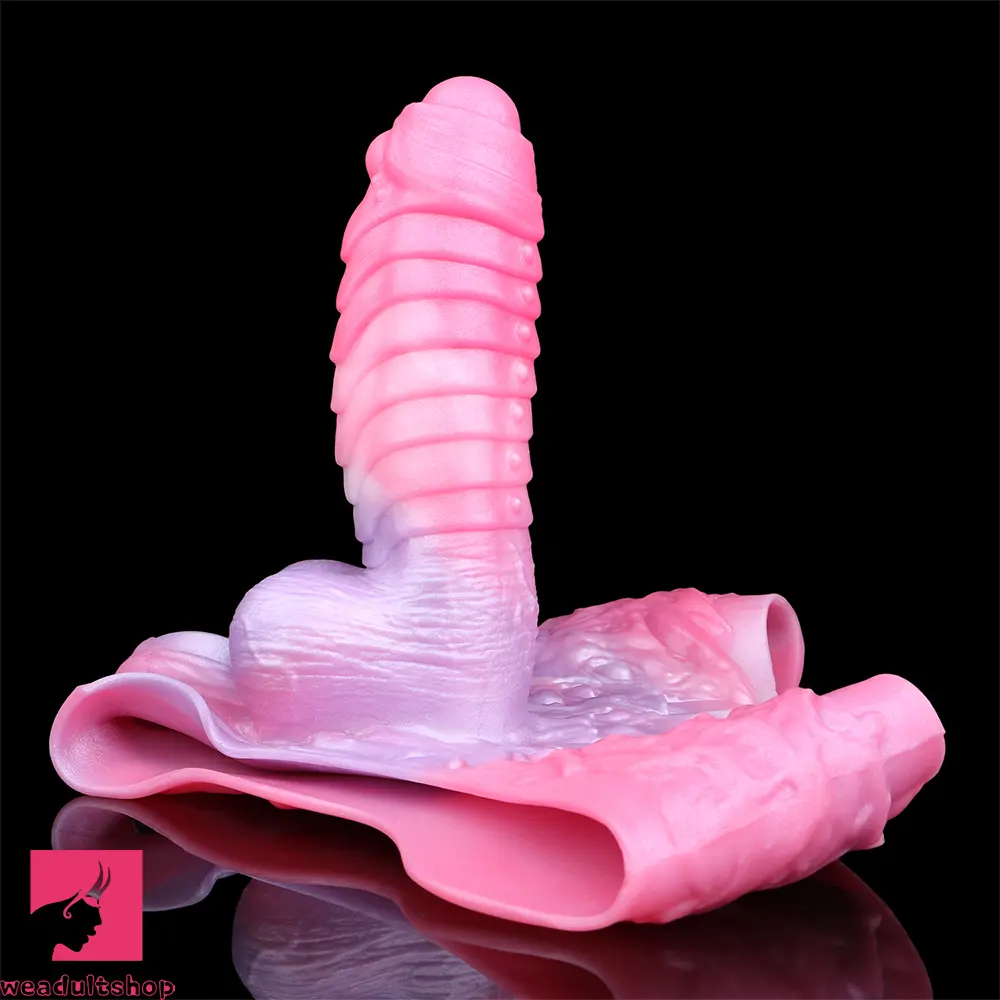 9.05in Hollow Spiked Uncut Strap on Dildo Silicone Dildo For Anus Cock