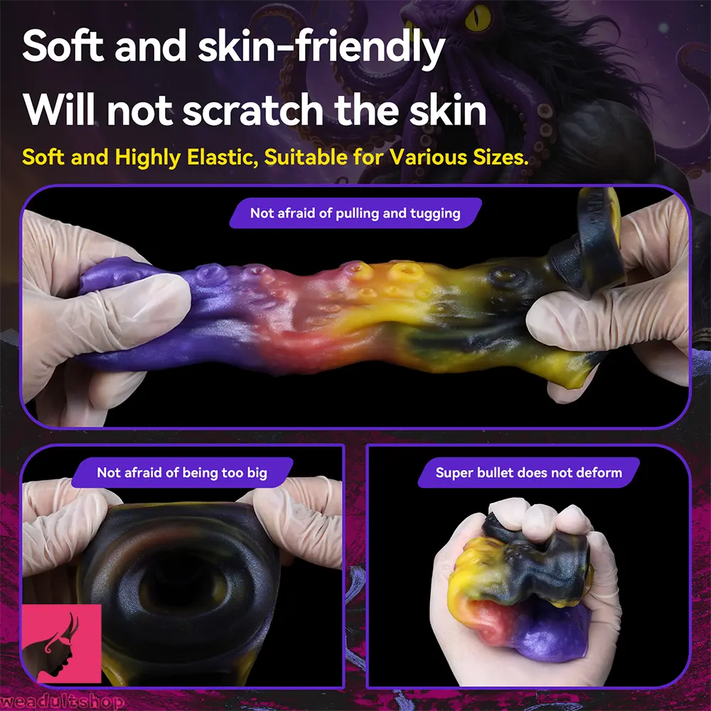 4.96in Sathos Euvoros Tentacle Silicone Soft Dildo Sleeve Penis Extender