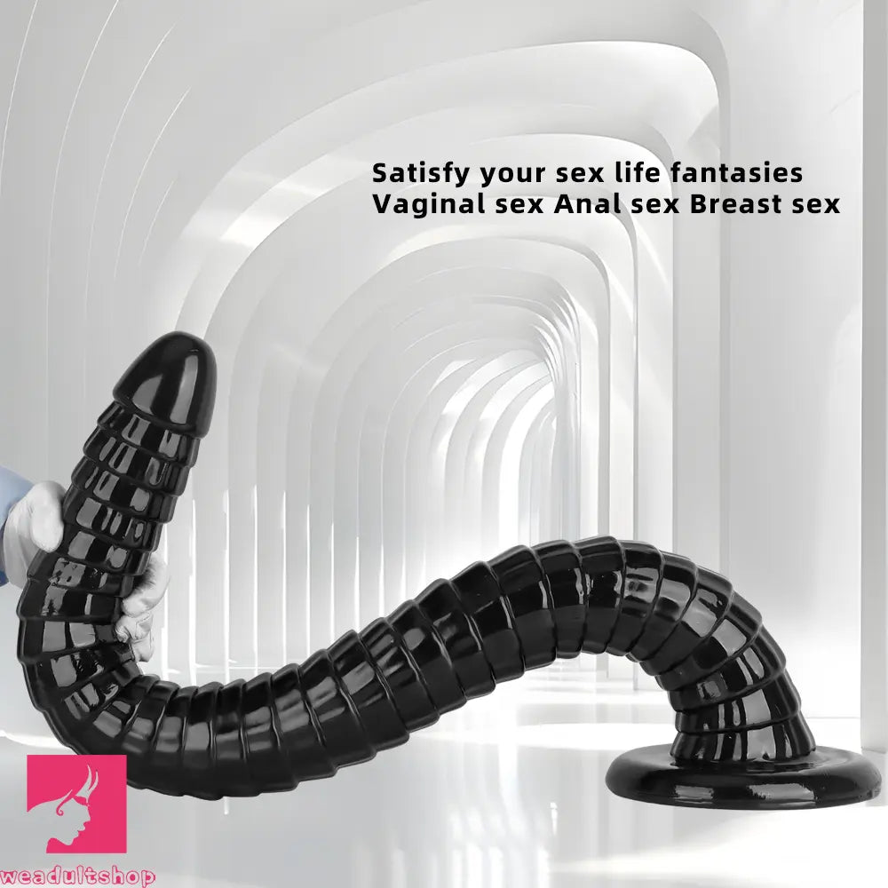 31.5in Black PVC Huge Long Masturbator For Women Gay Dildo Cock Toy