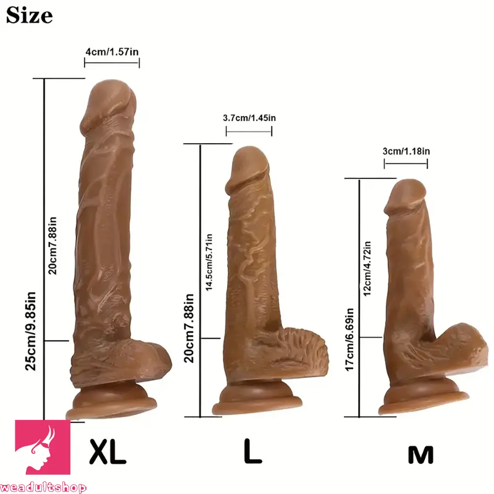 6.69in 7.88in 9.85in Real Penis Strong Suction Cup PVC Real Dildo