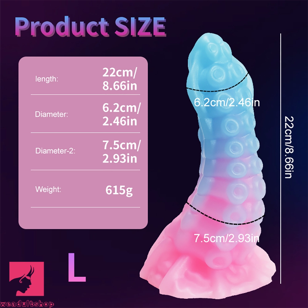 5.9in 6.69in 8.66in Big Animal Tentacle Silicone Soft Dildo For Prostate