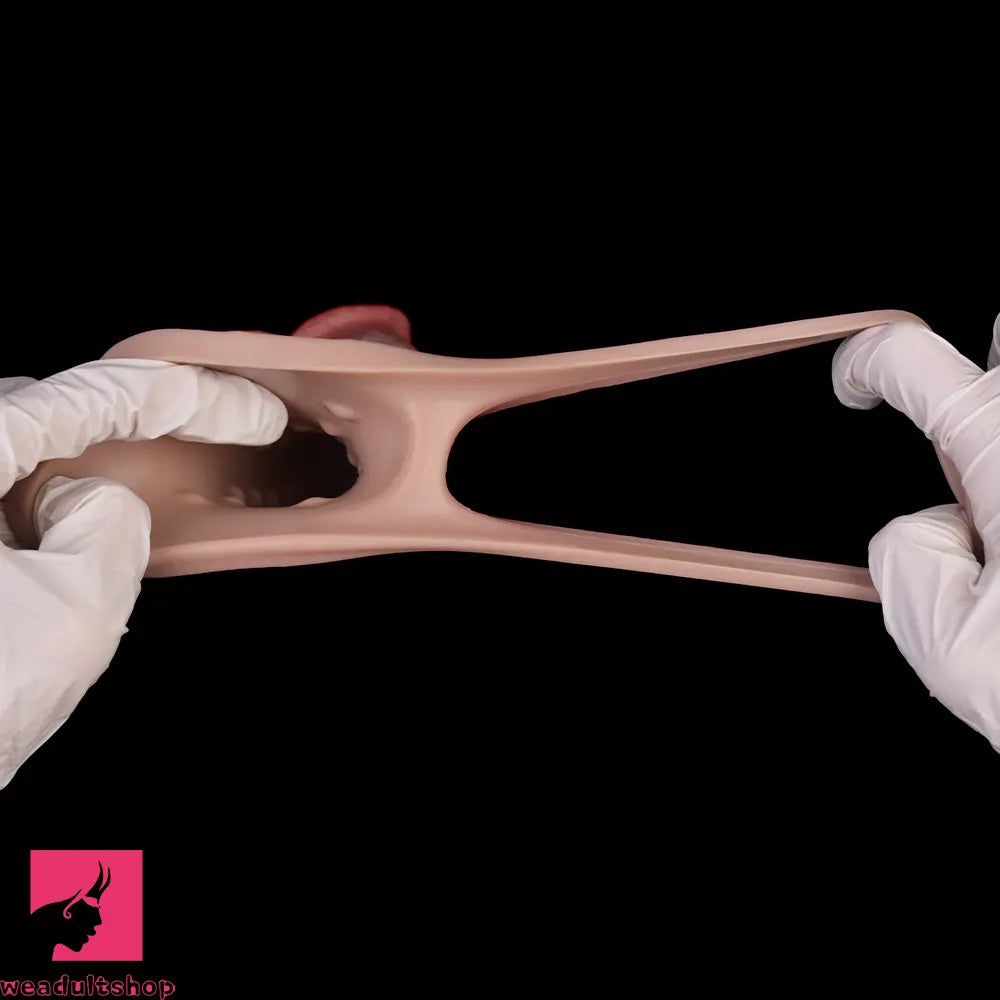 9.09in Vibrating Real Remote Silicone Hollow Dildo Sleeve Penis Extender