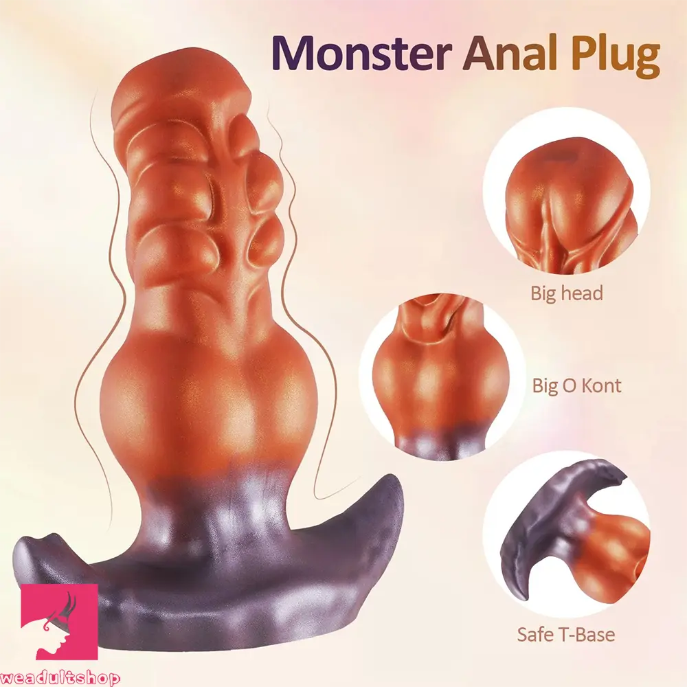5.6in 6.7in 7.87in 8.8in Silicone Anal Plug With Knot Dildo For Anal Pleasure