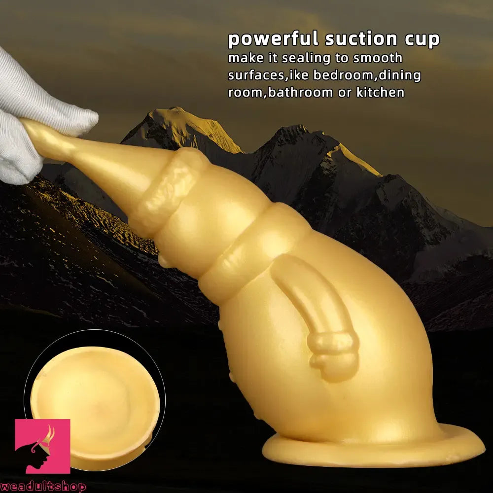 6.3in Snowman Silicone Soft Extra Golden Butt Plug Dildo For Clit Flirting