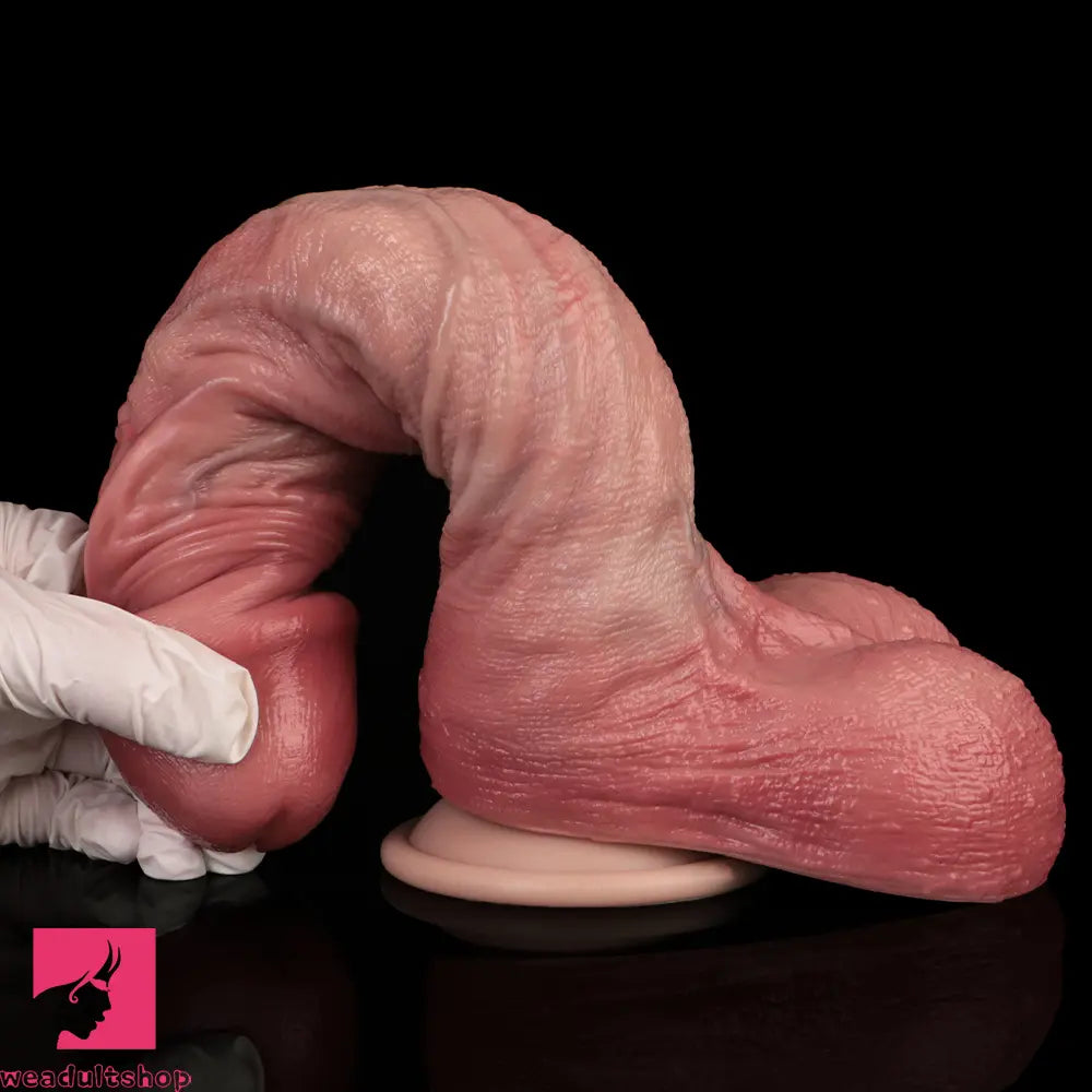 9.72in Double-layer Liquid Silicone Skin-like Soft Big Real Dildo For Clit