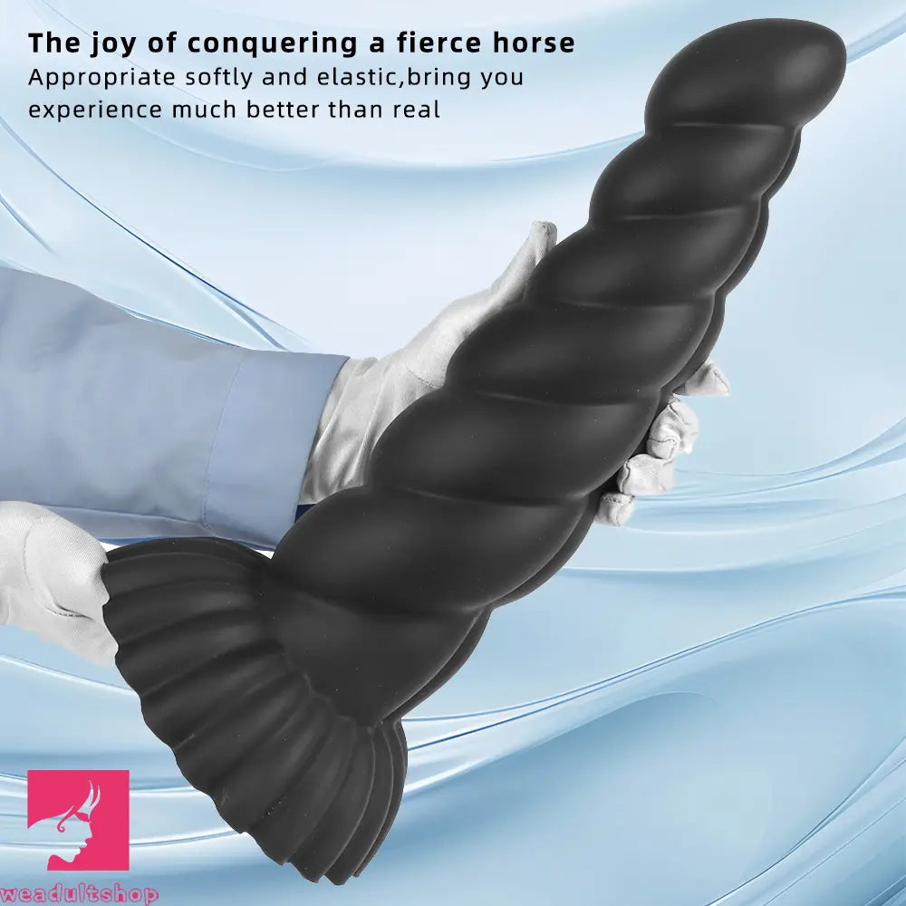 14.76in Silicone Black Extra Large Thick Anal Plug Dildo For Masturbation