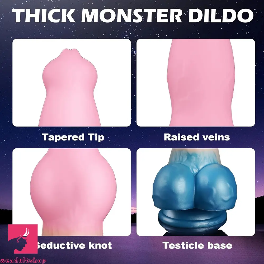 9.65in Monster Dog Knot Large Animal Wolf Silicone Soft Dildo For G-Spot