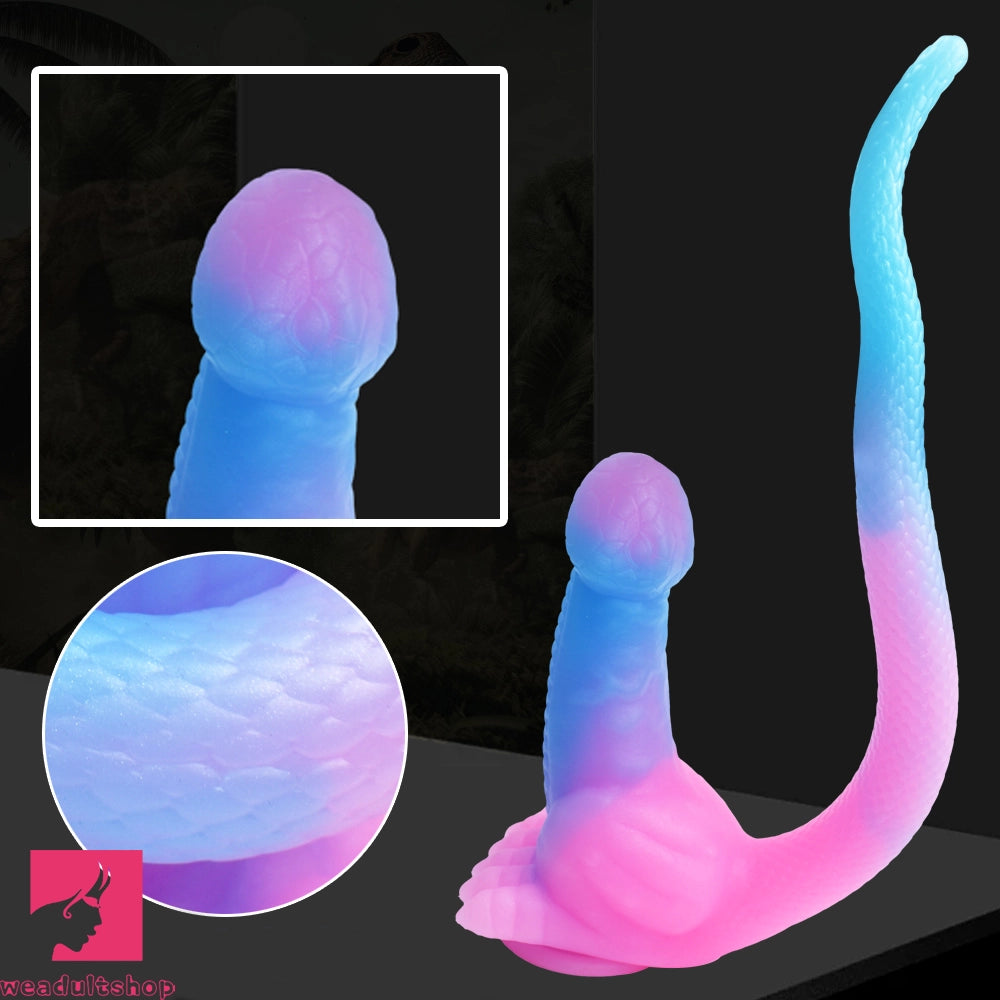 12.8in 15.35in Dinosaur Silicone Soft Big Glowing Penis Dildo For Women