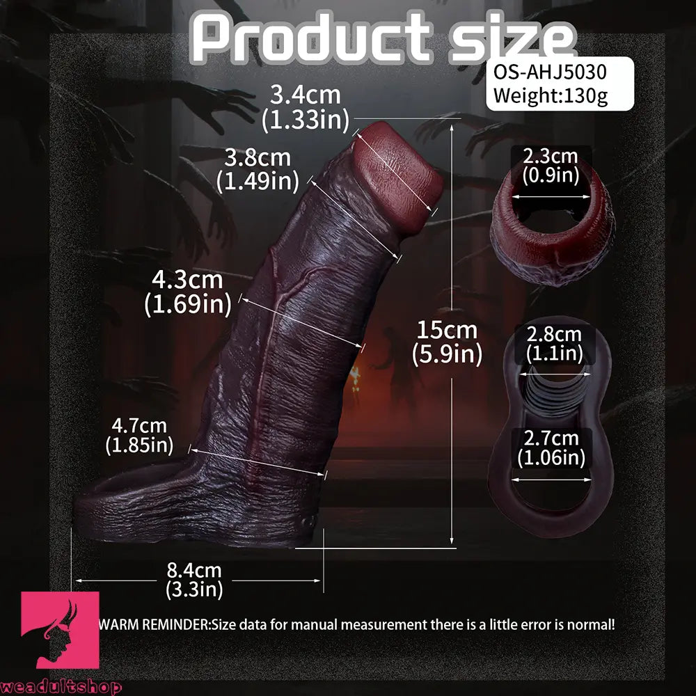 5.9in Platinum Silicone Thicken Delayed Penis Sleeve For Hollow-out Design