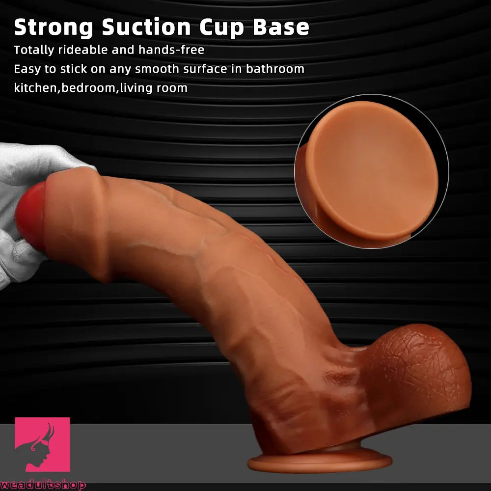 9.44in 11.02in 12.59in Liquid Silicone Foreskin Uncut Soft Real Dildo