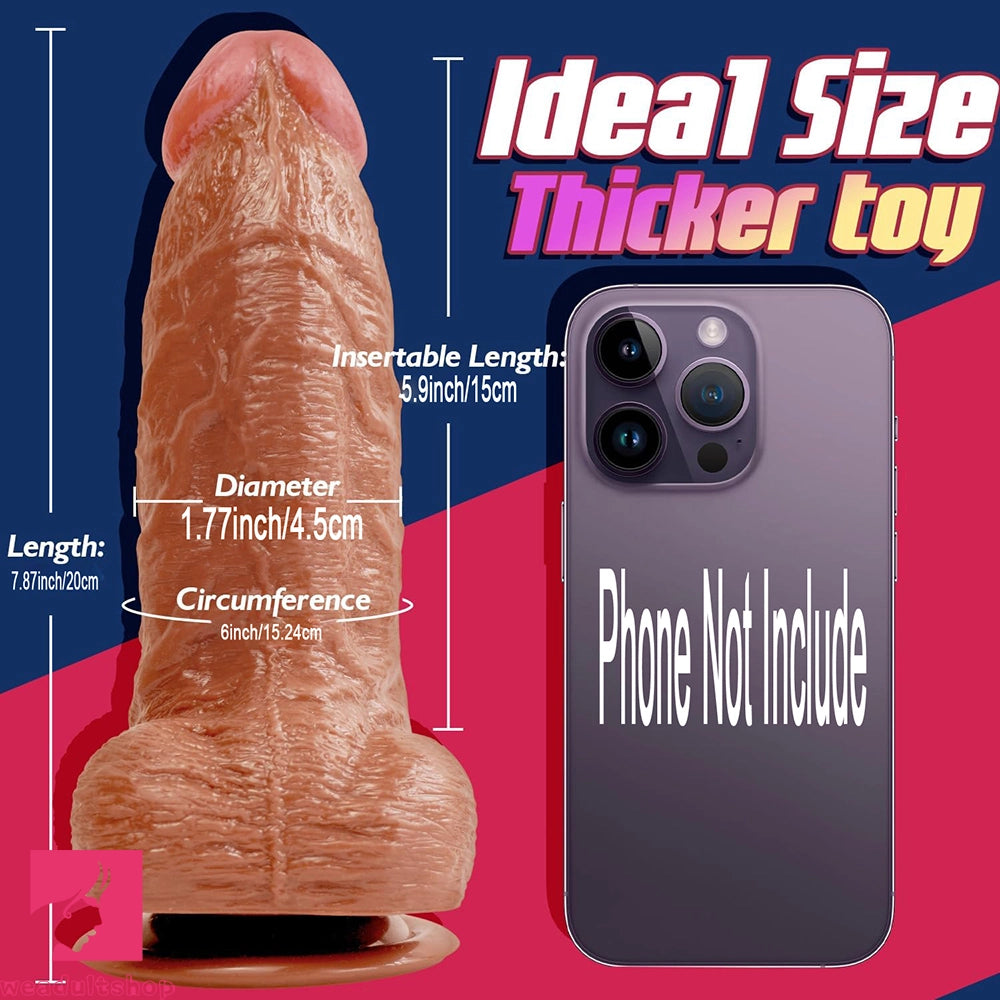7.87in PVC Lifelike Dildo With Suction Cup Anal Sex Toy For Vaginal Massager