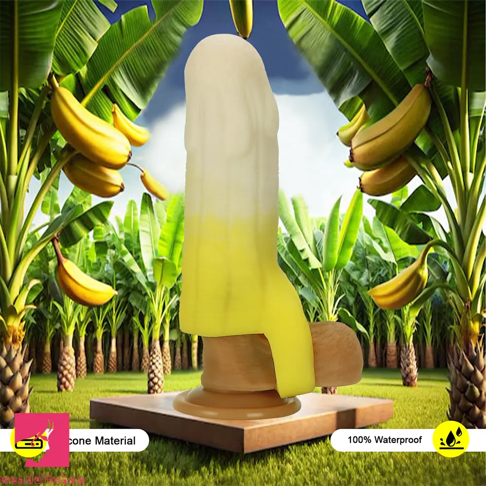 5.11in 5.31in 5.51in Banana Fantasy Hollow Dildo Sleeve Liquid Silicone Sleeve