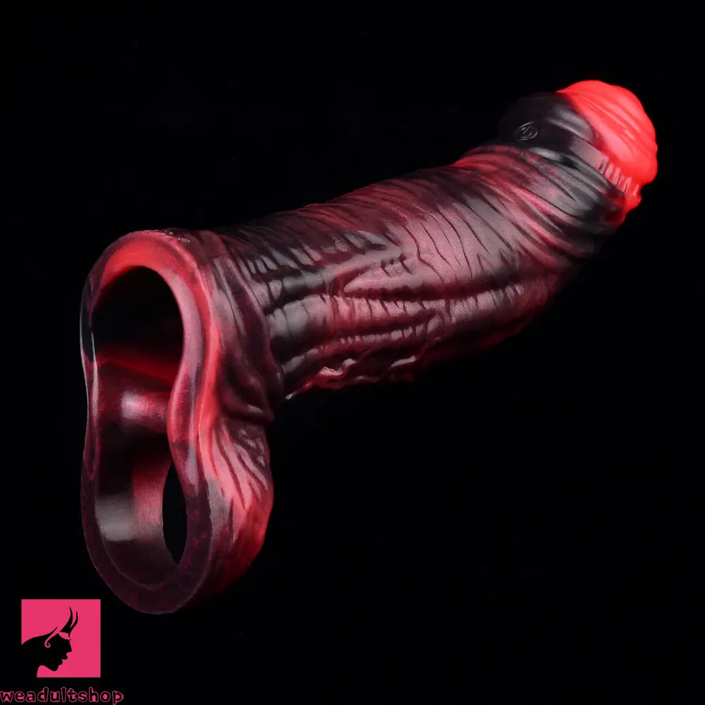 5.98in 7.09in Silicone Cock Sleeve Soft Vibrating Uncut Hollow Dildo For Clit