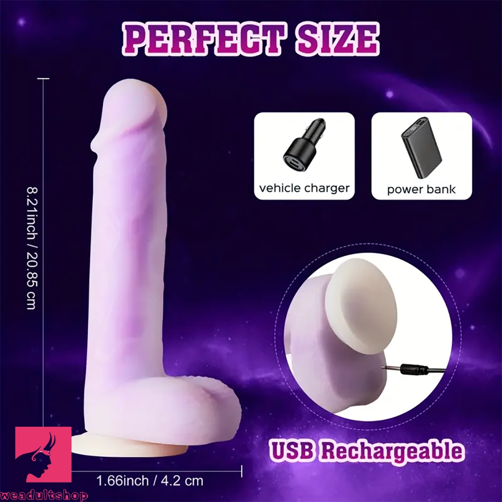 8.21in Rotating Realistic Vibrating Dildo Automatic Silicone Soft Clit Dildo