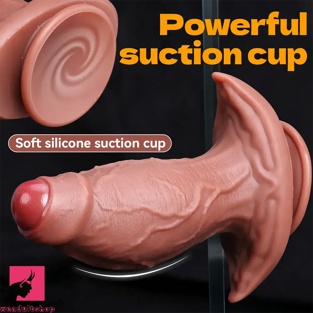 7.48in 8.66in 9.84in Uncut Foreskin Thick Real Dildo Vagina & Anal Cock Toy