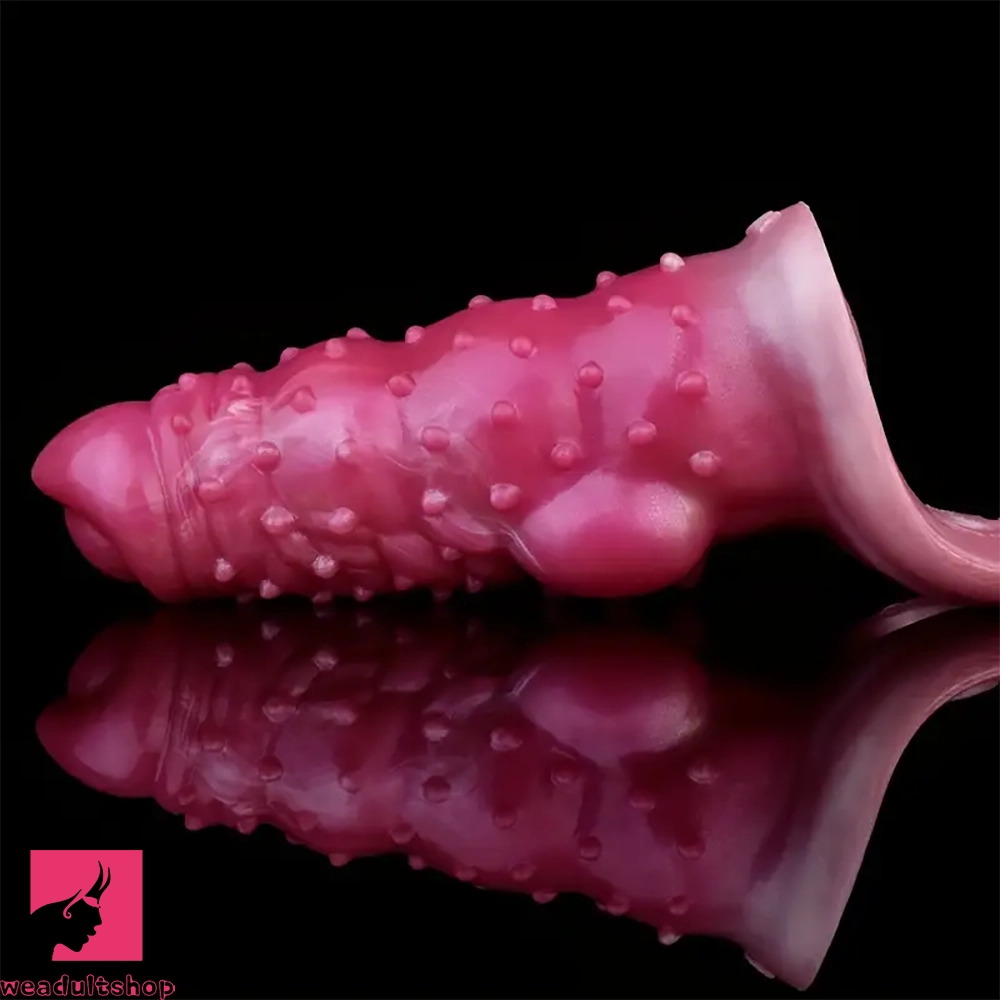 6.02in Multicolor Option Wolf Teeth Dildo Cock Sleeve Hollow Cock Sheath