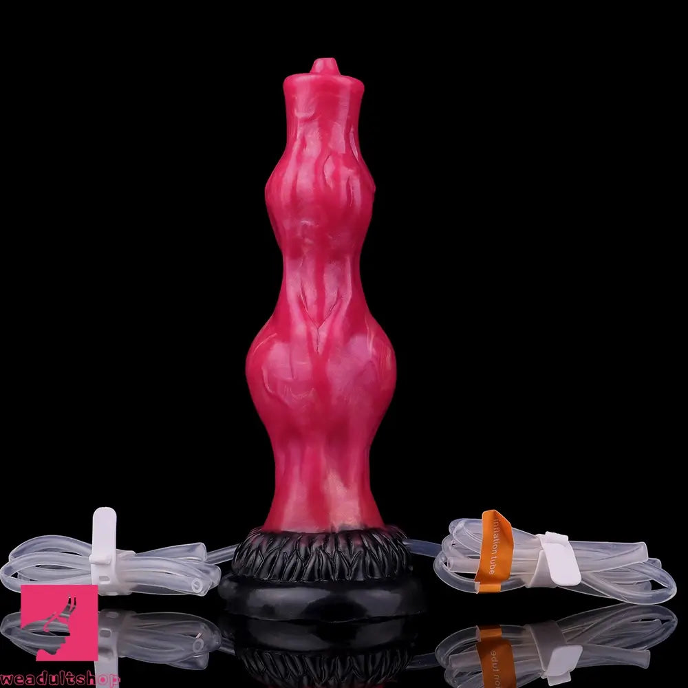 8.11in Dog Knot Silicone Soft Big Ejaculating Dildo G-Spot Stimulato Cock