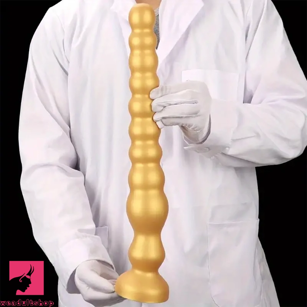 13.97in Long Anal Beads Soft Silicone Butt Plug Thread Prostate Using