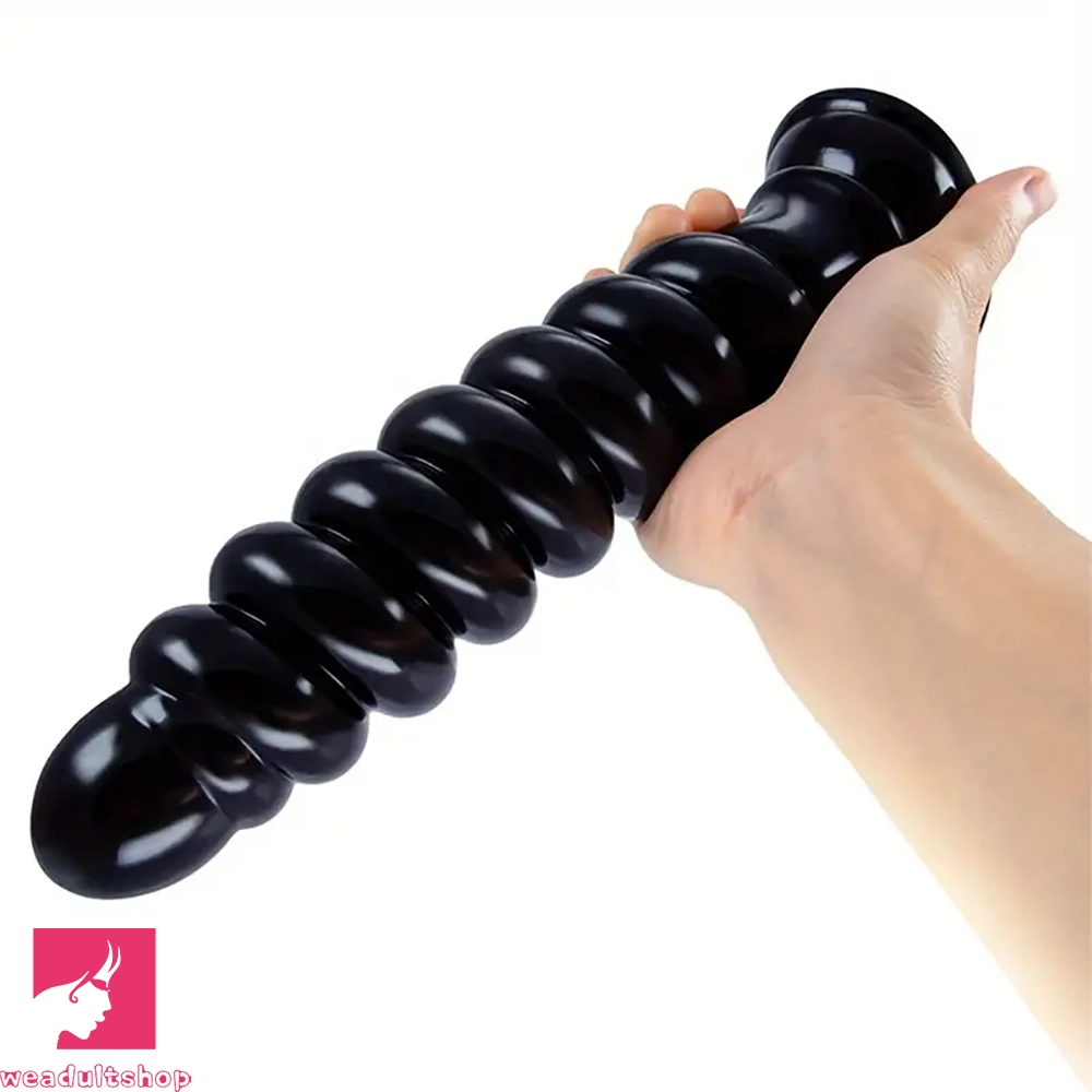 9in Anal Dildo With Thread Twists Flexible Spiral Anal Plug Clit Dilator