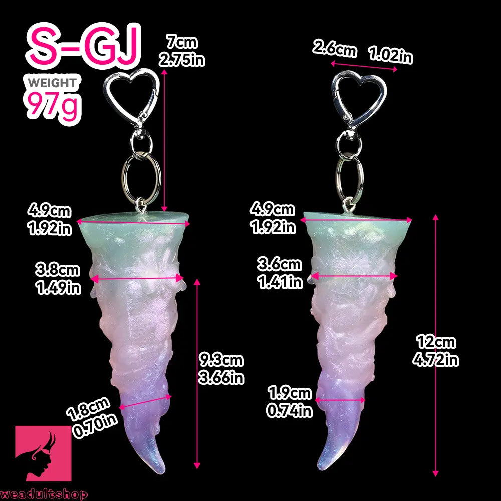 4.56in 4.72in 5.7in 6.81in 7.91in Ice Cream Silicone Fantasy Odd Dildo Pendant