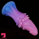 8.66in Silicone Spiked Fantasy Dildo Colorful Gradients Wearable Anal Plug