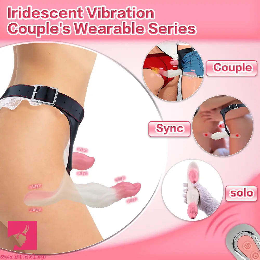 6.18in Wearable Strap on Vibrating Soft Liquid Silicone Dildo Clit Dildo