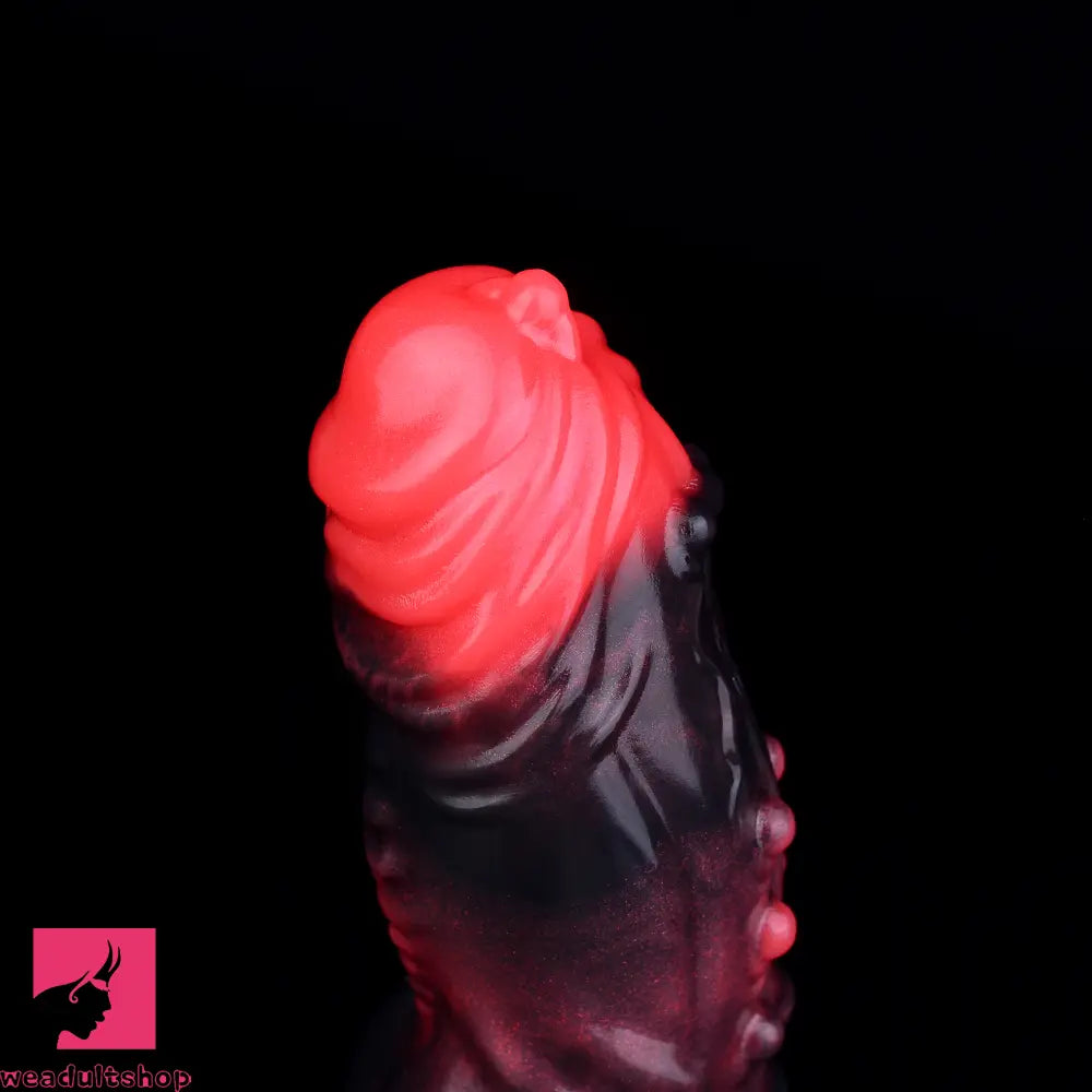 5.91in Silicone Vibrating Dog Tentacle Dildo Sleeve Knot Dildo With Cock Ring