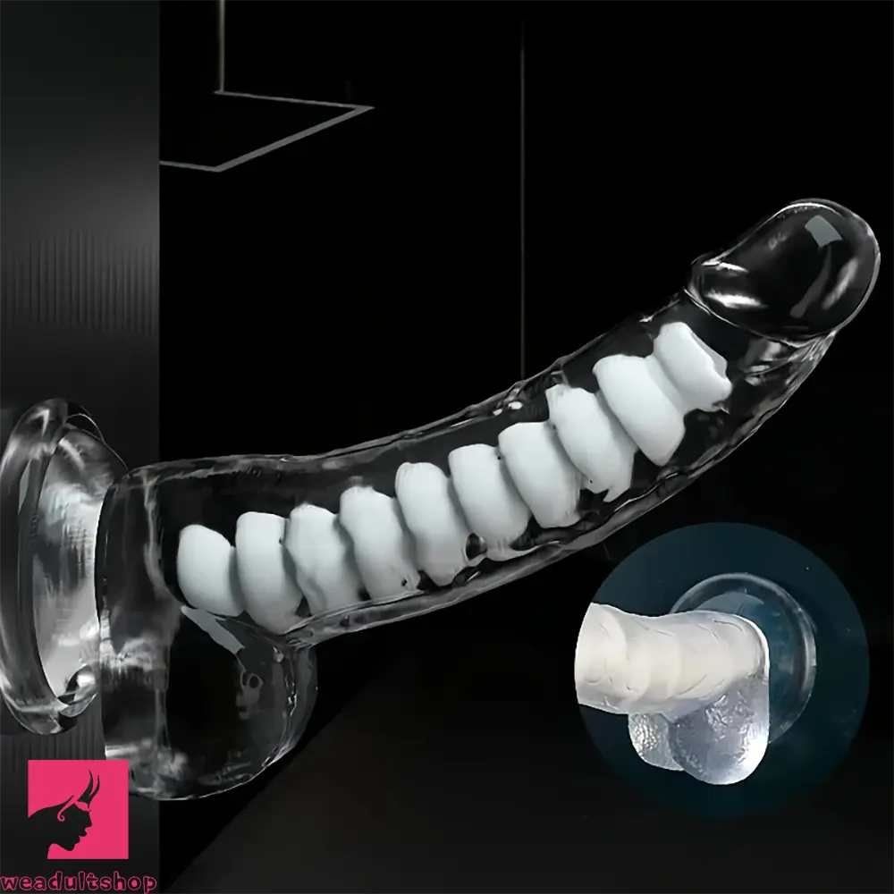 8.46in Dragon Keel TPE Soft Big Curved Realistic Female Dildo For Clit Dilator