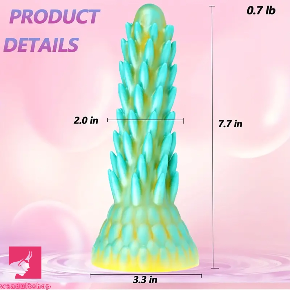 7.7in Dragon Design Spiked Silicone Dildo Monster Butt G Spot Massager