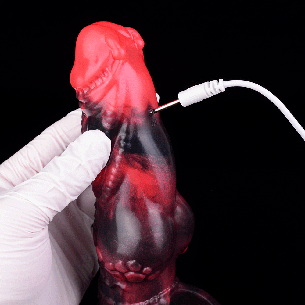 5.98in Silicone Dog Cock Hollow Sleeve Knot Dildo With Cock Ring For Clit