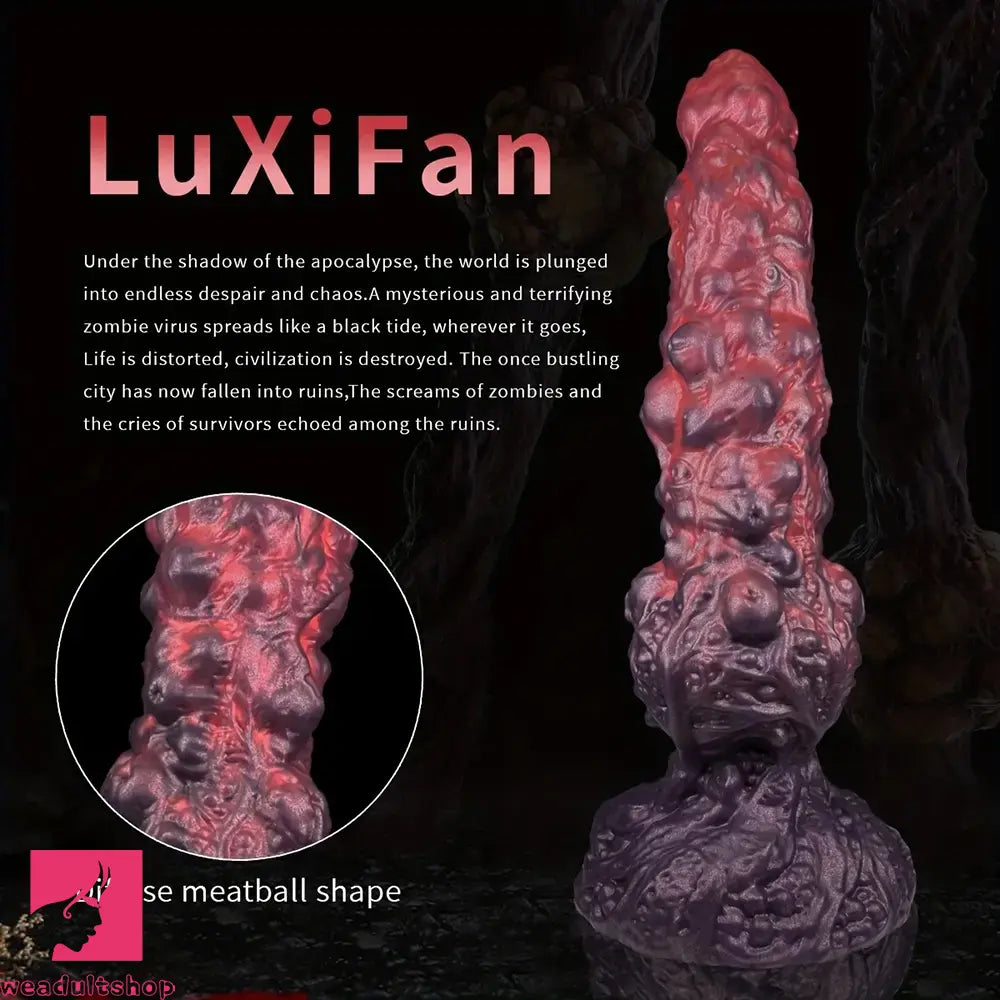 9.84in Monster Fantasy Spiked Silicone Soft Big Dildo For Hands-Free Sex