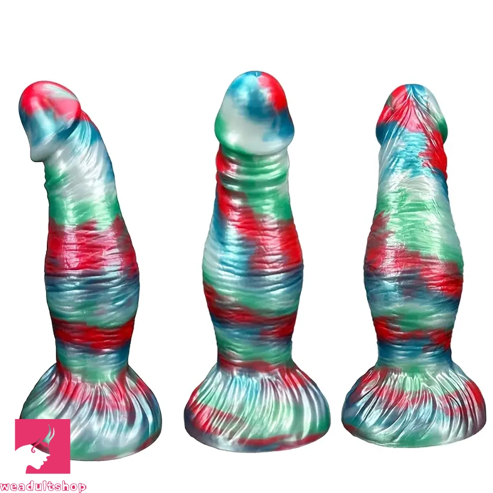 8.07in Egg-free Fat Silicone Monster Soft Cock Dildo Suction Cup Base