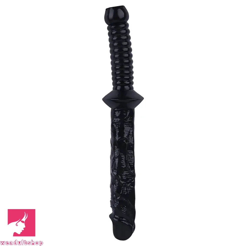 12.59in Extra Large Dual-Headed Handheld Solid Color Realistic Clit Dildo