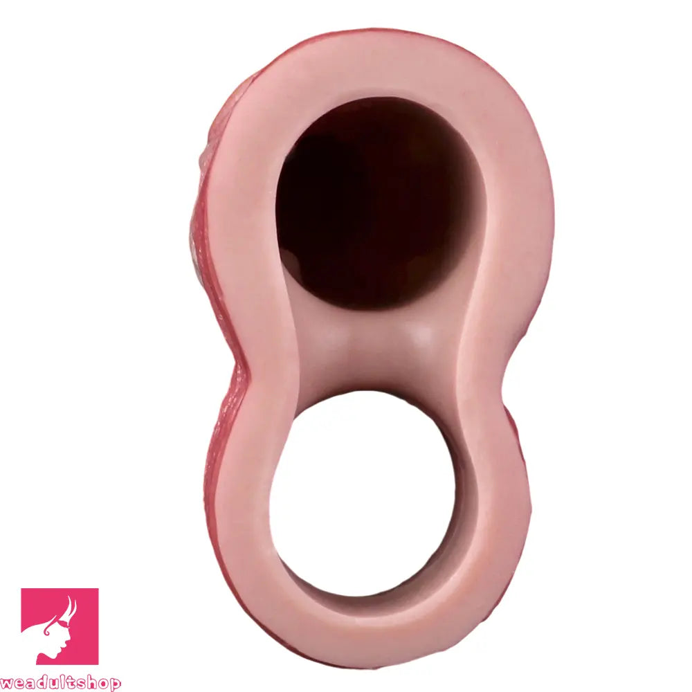 7.05in Lifelike Blue Veins Hollow Dildo Cock Sleeve With Cock Ring For Sex