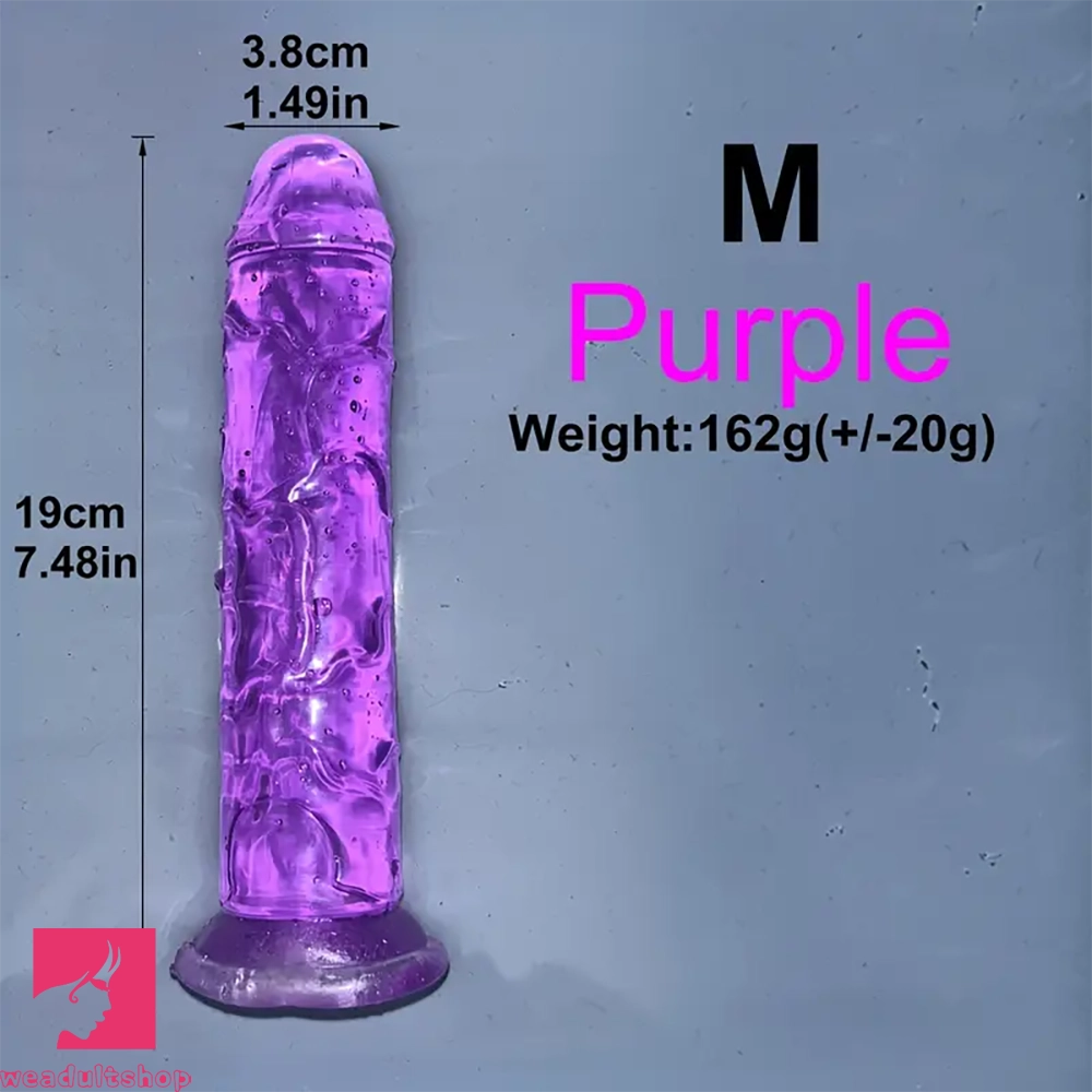 6.1in 6.7in 7.48in 8.26in 9.05in Soft Realistic Jelly Transparent Prostate Dildo