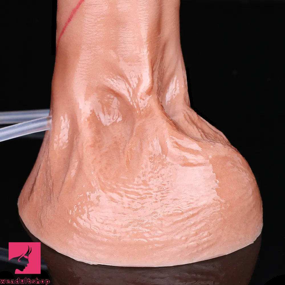 7.51in Inflatable Squirting Soft Silicone Dildo For Woman G Spot Anal Dildo