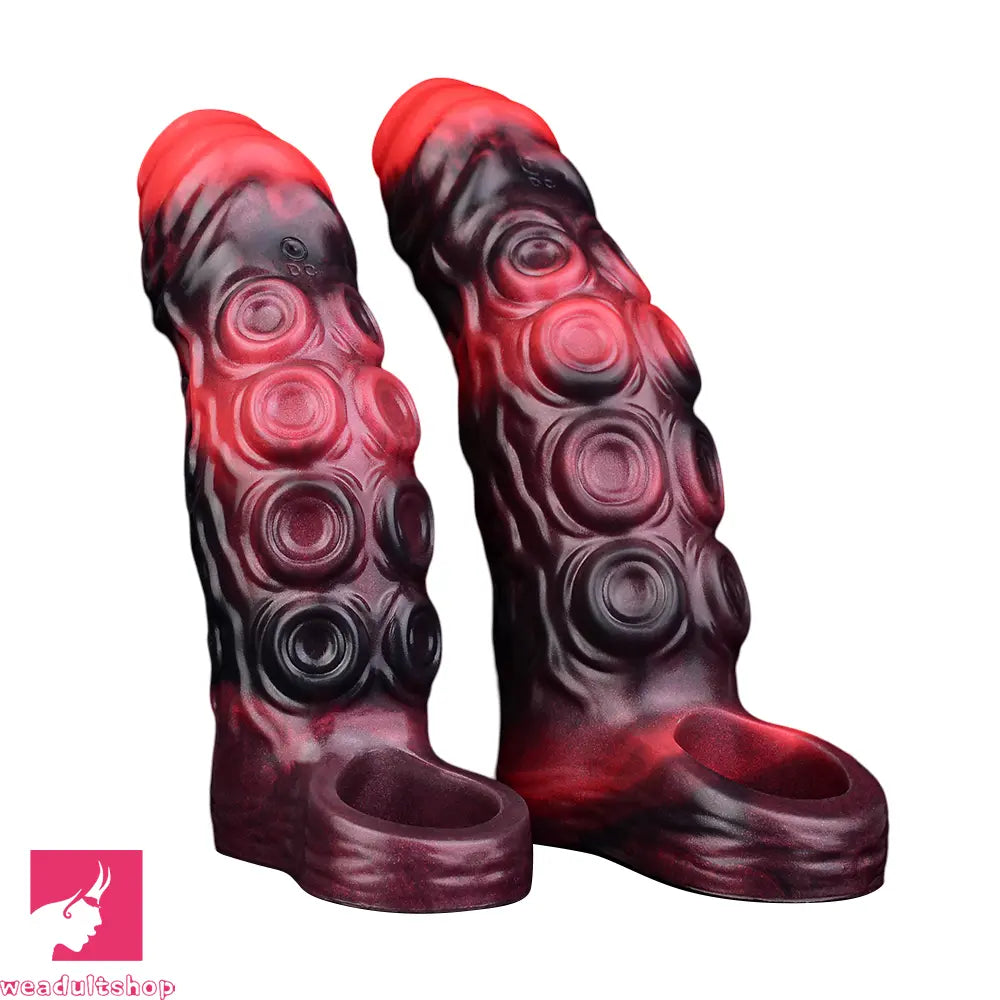 5.98in 7.09in Silicone Tentacle Sleeve Knot Vibrating Hollow Female Dildo