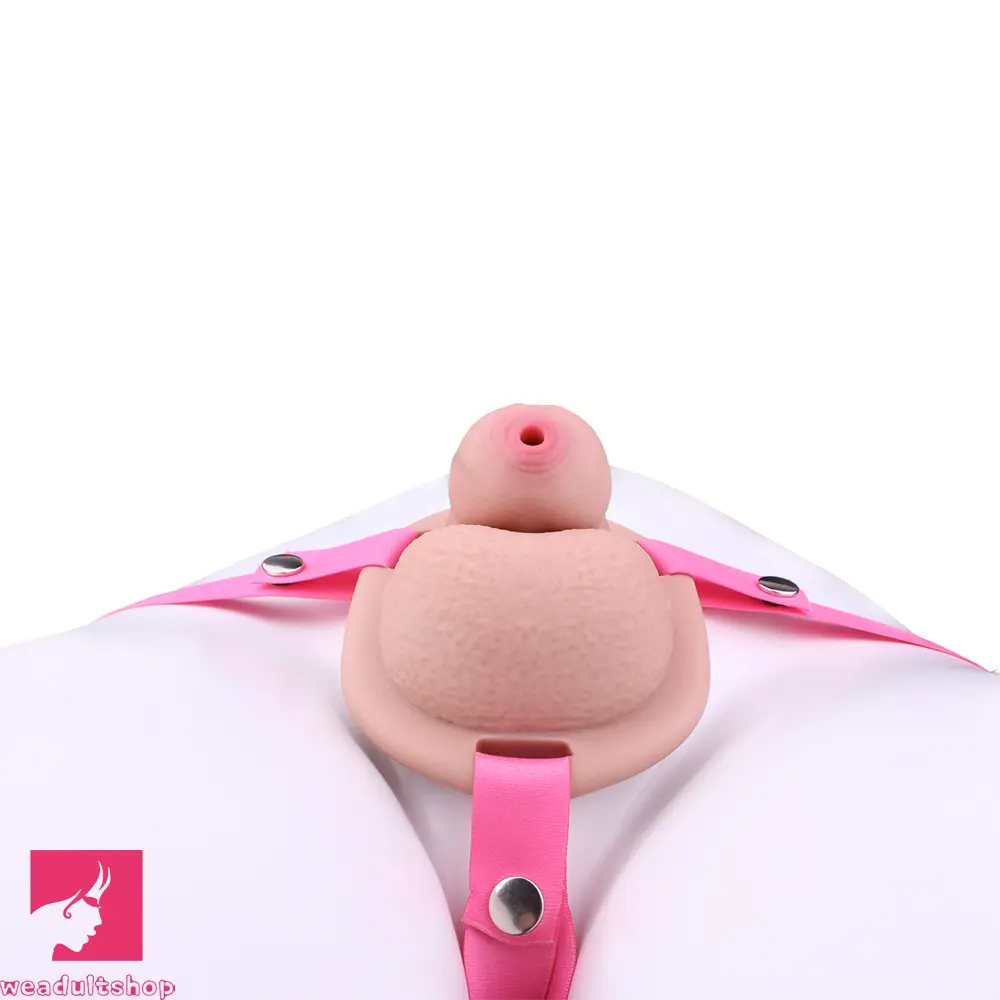 2.36in Silicone Soft Mini Cock Cage Strap on Chastity Dildo With Lock