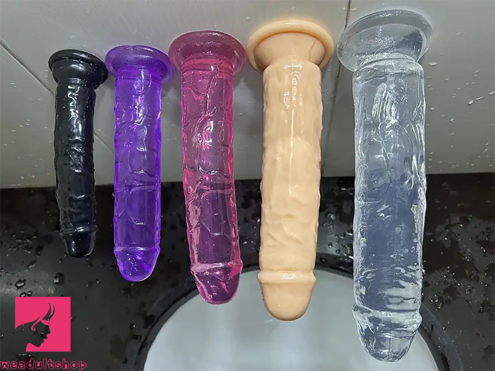 6.1in 6.7in 7.48in 8.26in 9.05in Soft Realistic Jelly Transparent Prostate Dildo